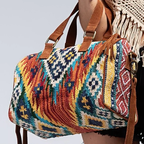 Serape Handbag Western Satchel Bag Purse - Picture 1 of 8